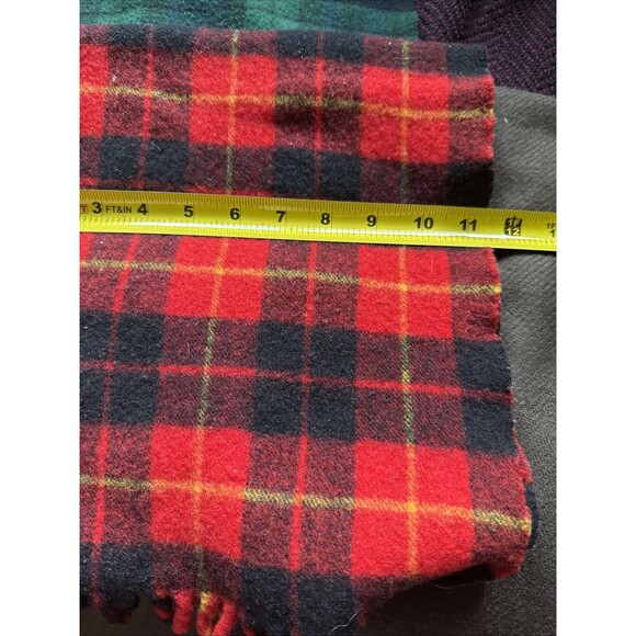 Men's Scarves 6: Black, Brown, Red NWT, 2 Plaid, 1 Woven Stripes Various Sizes - Picture 4 of 10